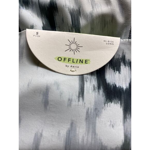 Offline by Aerie S Long High Rise Crossover Leggings White Silver Marble NWT - Picture 5 of 8